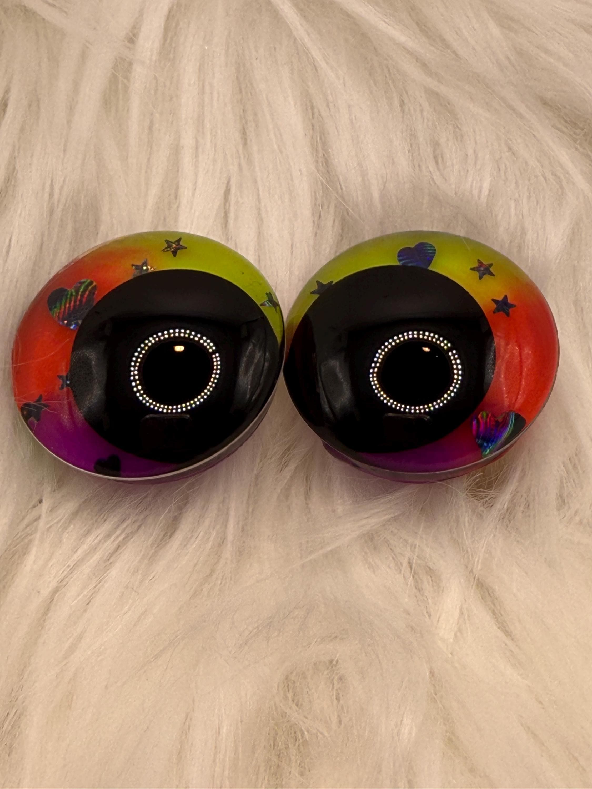 Gas Lighting - Hand Painted Safety Eyes: Amigurumi Crochet Tools (20-40mm, Black/Red/White Pupil)
