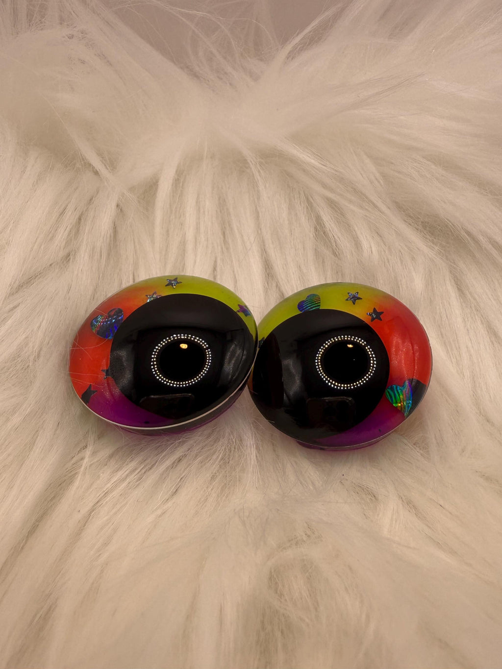Gas Lighting - Hand Painted Safety Eyes: Amigurumi Crochet Tools (20-40mm, Black/Red/White Pupil)